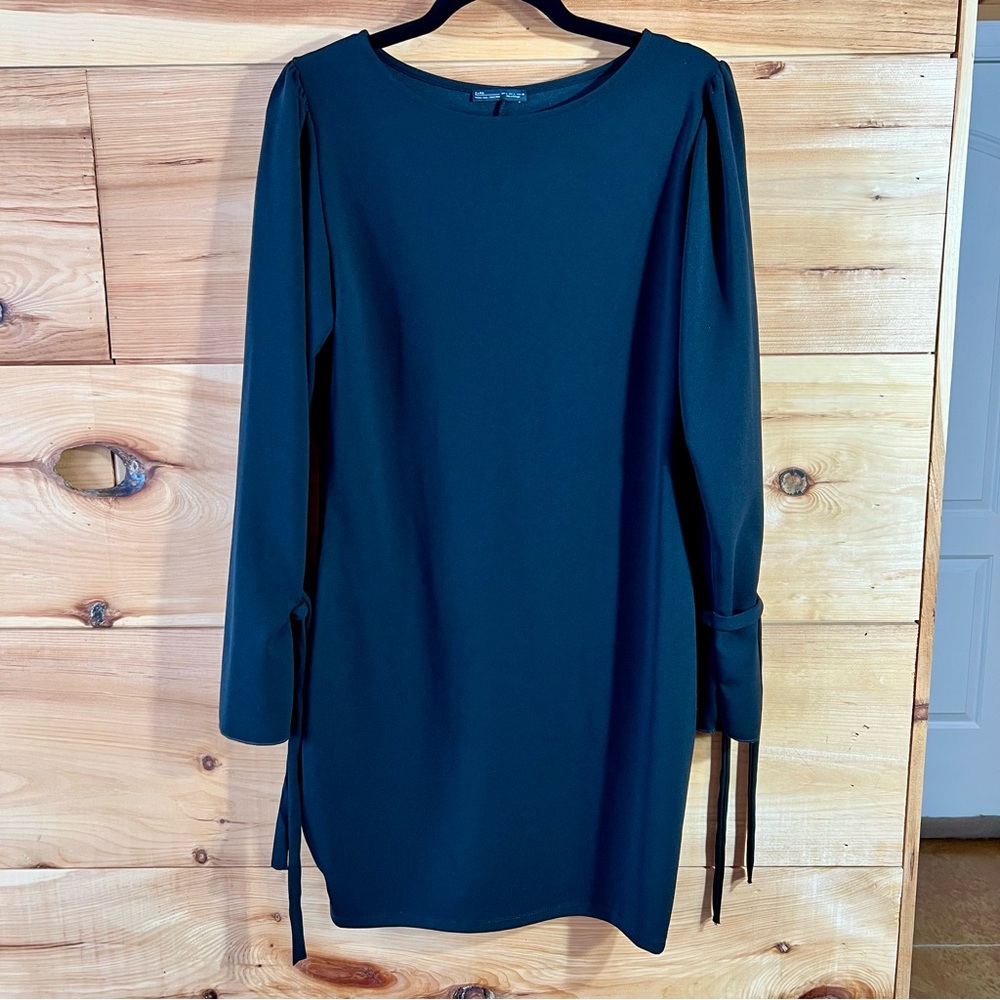 ZARA Black Long Sleeve Mini Sheath Dress Bodycon Minimalist Club Dancing